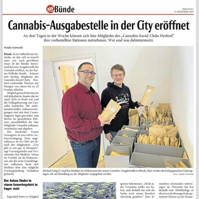 Cannabis-Ausgabestelle eröffnet in Bünde